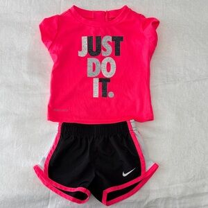 Nike Bright Pink and Black Infant Set